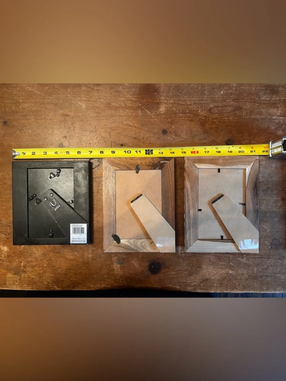 Bundle of three photo frames with glass. Horizontal or vertical.